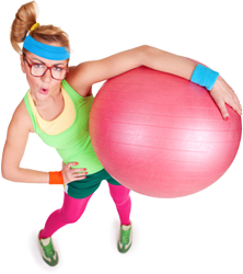 girl with stability ball