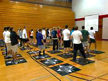 group of men playing an exercise game