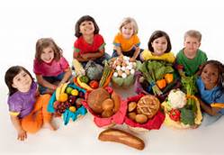 little kids with healthy foods