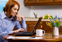 woman working on laptop