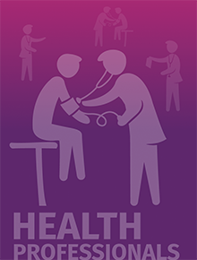 health professionals top graphic purple