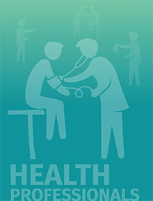 health professionals top graphic blue