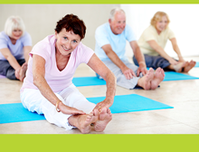 seniors doing yoga