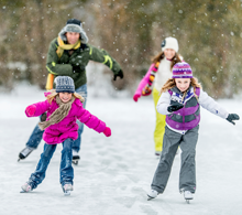 Family ice skating